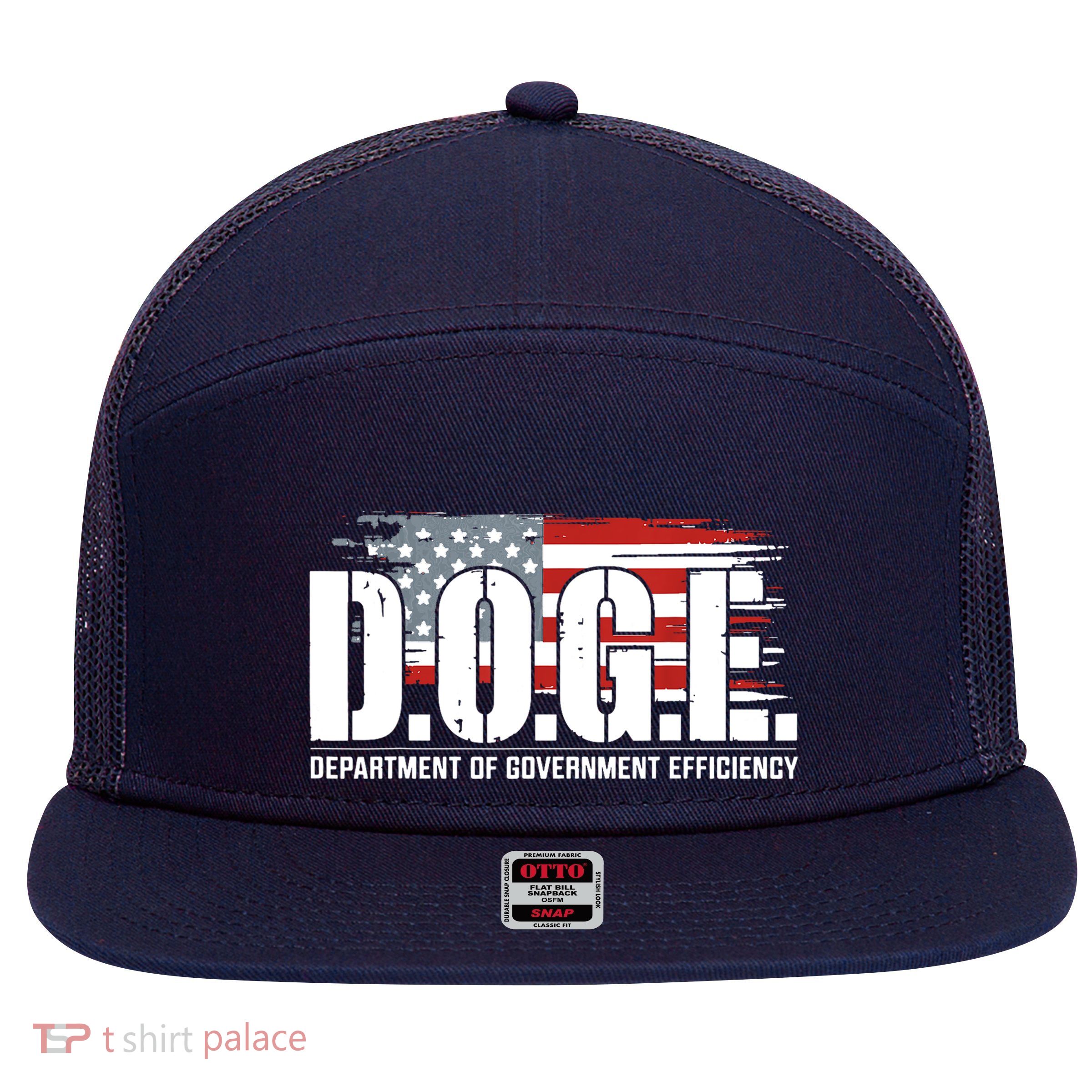 Doge Department Of Government Efficiency D.O.G.E 7 Panel Mesh Trucker Snapback Hat