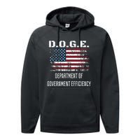 D.O.G.E. Department Of Government Efficiency Satirical Humor Performance Fleece Hoodie