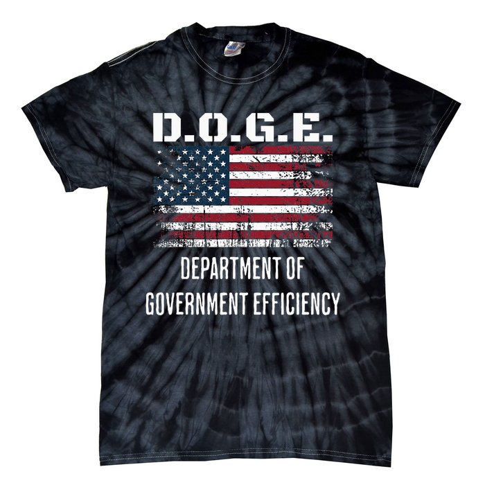 D.O.G.E. Department Of Government Efficiency Satirical Humor Tie-Dye T-Shirt