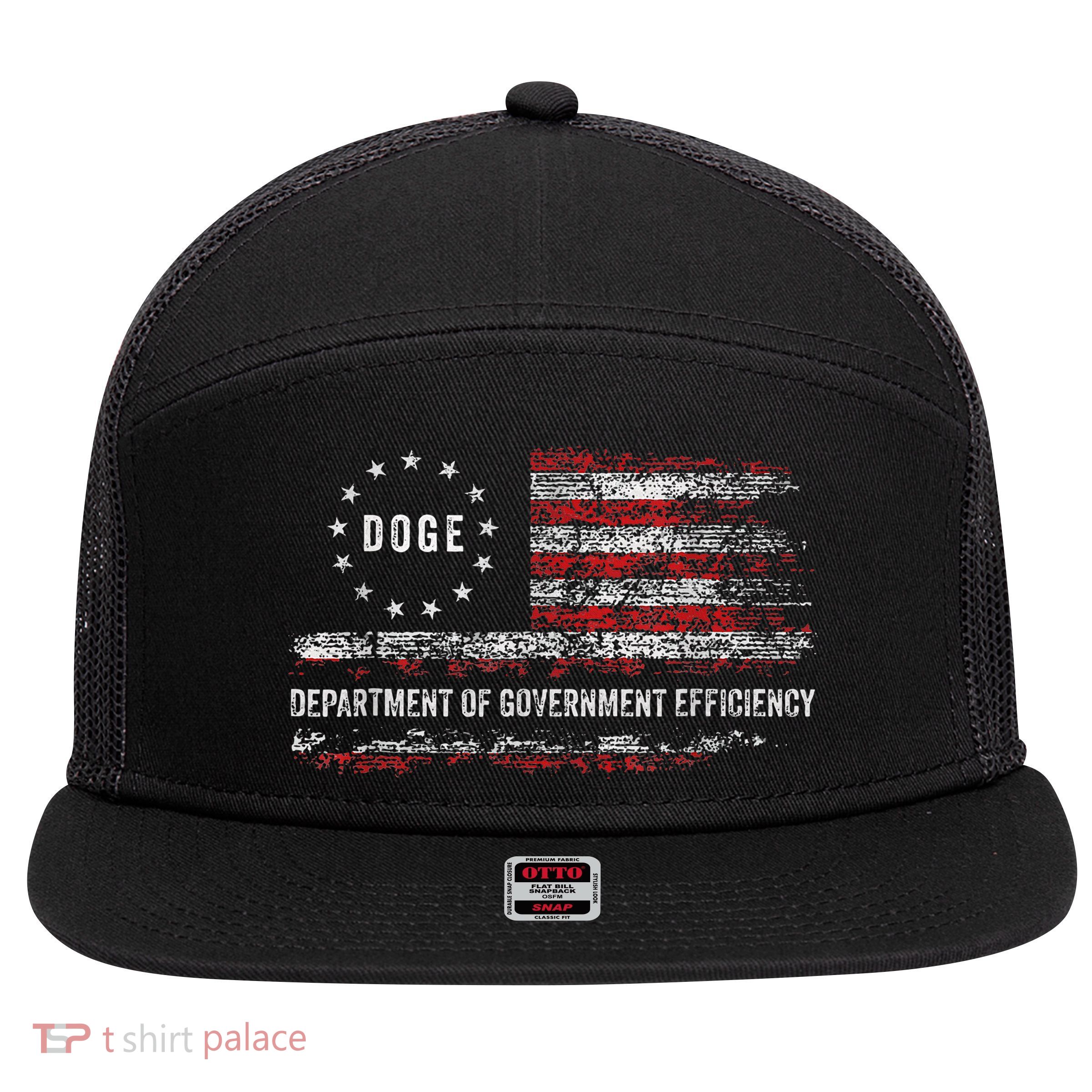 Doge Department Of Government Efficiency D.O.G.E 7 Panel Mesh Trucker Snapback Hat