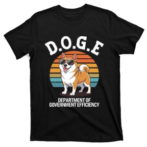 Doge Department Of Government Efficiency Cute Shiba Inu Dog T-Shirt