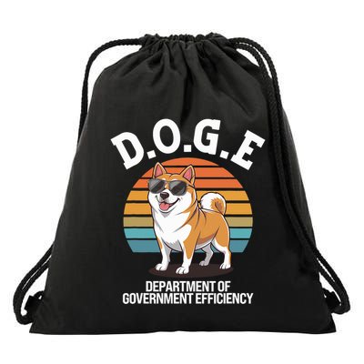 Doge Department Of Government Efficiency Cute Shiba Inu Dog Drawstring Bag