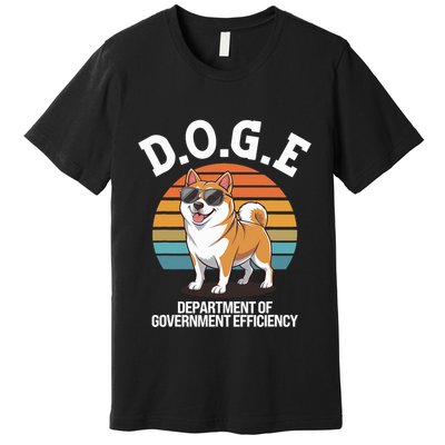 Doge Department Of Government Efficiency Cute Shiba Inu Dog Premium T-Shirt