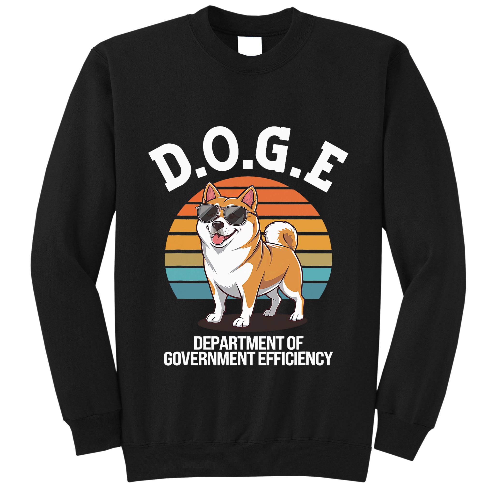 Doge Department Of Government Efficiency Cute Shiba Inu Dog Tall Sweatshirt