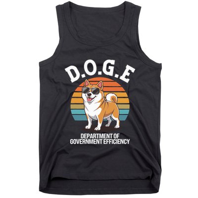 Doge Department Of Government Efficiency Cute Shiba Inu Dog Tank Top