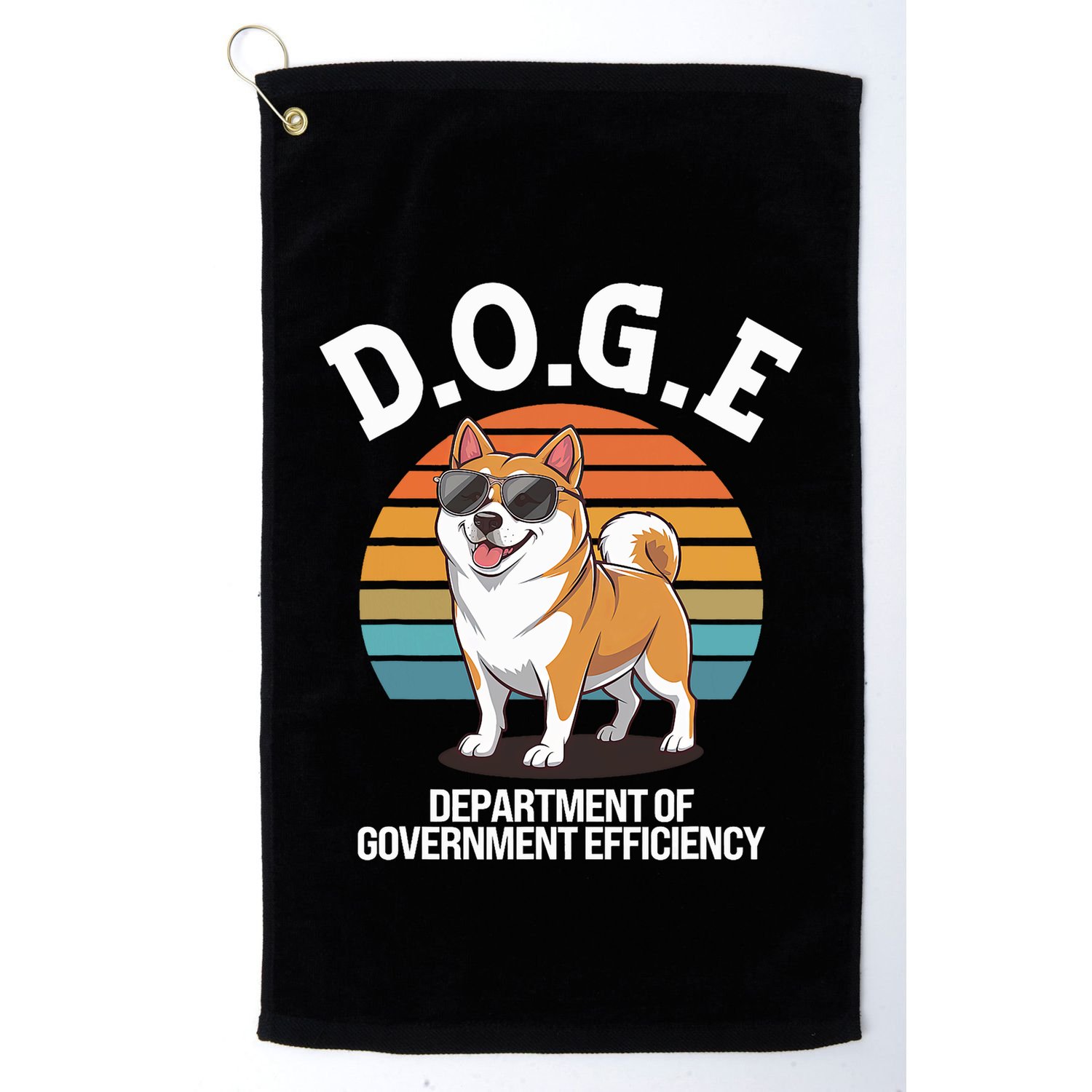 Doge Department Of Government Efficiency Cute Shiba Inu Dog Golf Towel