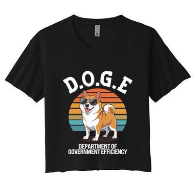Doge Department Of Government Efficiency Cute Shiba Inu Dog Crop Top
