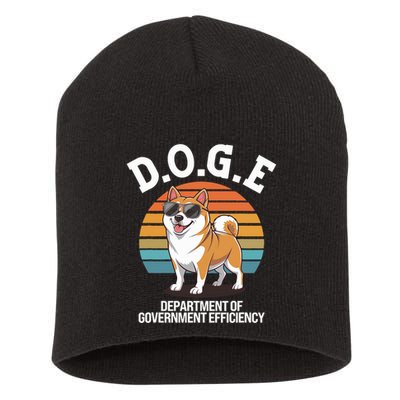 Doge Department Of Government Efficiency Cute Shiba Inu Dog Short Acrylic Beanie