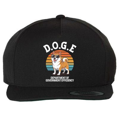 Doge Department Of Government Efficiency Cute Shiba Inu Dog Wool Snapback Cap