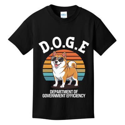 Doge Department Of Government Efficiency Cute Shiba Inu Dog Kids T-Shirt