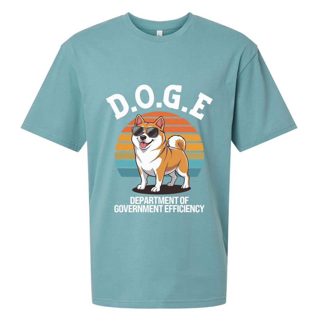 Doge Department Of Government Efficiency Cute Shiba Inu Dog Sueded Cloud Jersey T-Shirt
