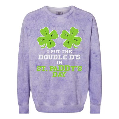 Double Ds On St Paddys Day Shamrock Funny Patricks Colorblast Crewneck Sweatshirt