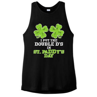 Double Ds On St Paddys Day Shamrock Funny Patricks Ladies PosiCharge Tri-Blend Wicking Tank