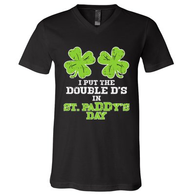 Double Ds On St Paddys Day Shamrock Funny Patricks V-Neck T-Shirt