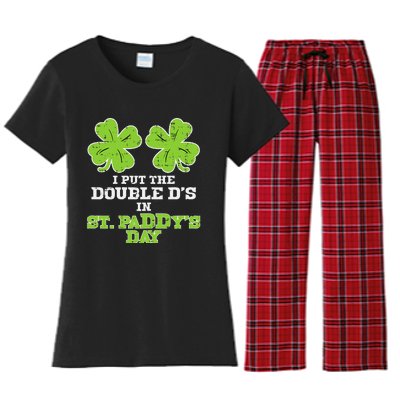 Double Ds On St Paddys Day Shamrock Funny Patricks Women's Flannel Pajama Set