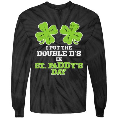 Double Ds On St Paddys Day Shamrock Funny Patricks Tie-Dye Long Sleeve Shirt