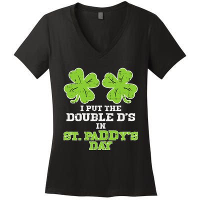 Double Ds On St Paddys Day Shamrock Funny Patricks Women's V-Neck T-Shirt