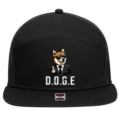 D.O.G.E Department Of Government Efficiency Doge Trump 7 Panel Mesh Trucker Snapback Hat