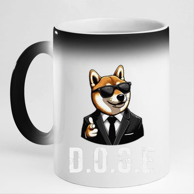 D.O.G.E Department Of Government Efficiency Doge Trump 11oz Black Color Changing Mug