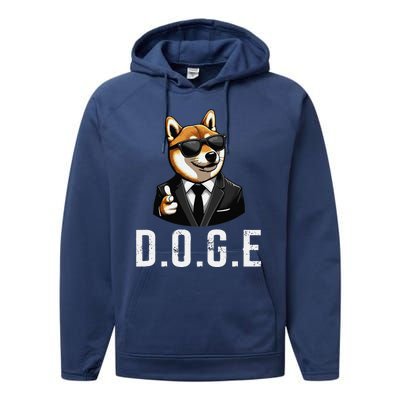 D.O.G.E Department Of Government Efficiency Doge Trump Performance Fleece Hoodie