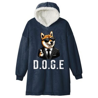 D.O.G.E Department Of Government Efficiency Doge Trump Hooded Wearable Blanket