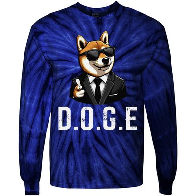 D.O.G.E Department Of Government Efficiency Doge Trump Tie-Dye Long Sleeve Shirt