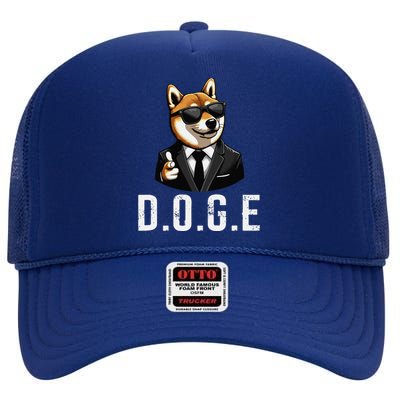 D.O.G.E Department Of Government Efficiency Doge Trump High Crown Mesh Back Trucker Hat