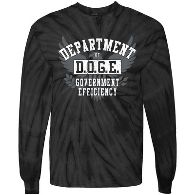 Doge Department Of Government Efficiency Tie-Dye Long Sleeve Shirt