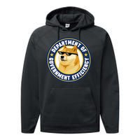 Doge Department Of Government Efficiency Performance Fleece Hoodie