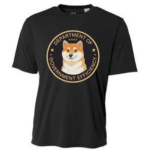 Doge Department Of Government Efficiency Shiba Inu Dog Coin Cooling Performance Crew T-Shirt