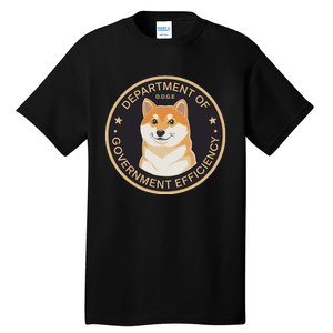 Doge Department Of Government Efficiency Shiba Inu Dog Coin Tall T-Shirt