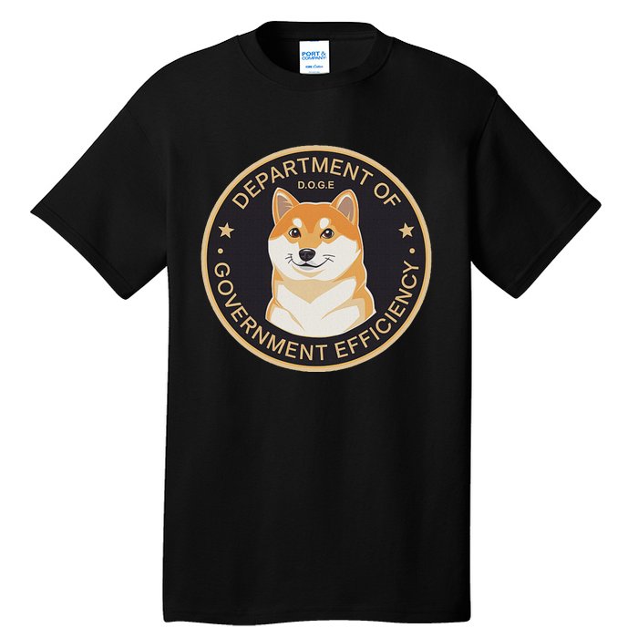 Doge Department Of Government Efficiency Shiba Inu Dog Coin Tall T-Shirt