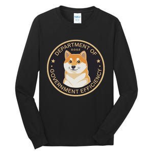 Doge Department Of Government Efficiency Shiba Inu Dog Coin Tall Long Sleeve T-Shirt