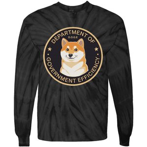 Doge Department Of Government Efficiency Shiba Inu Dog Coin Tie-Dye Long Sleeve Shirt