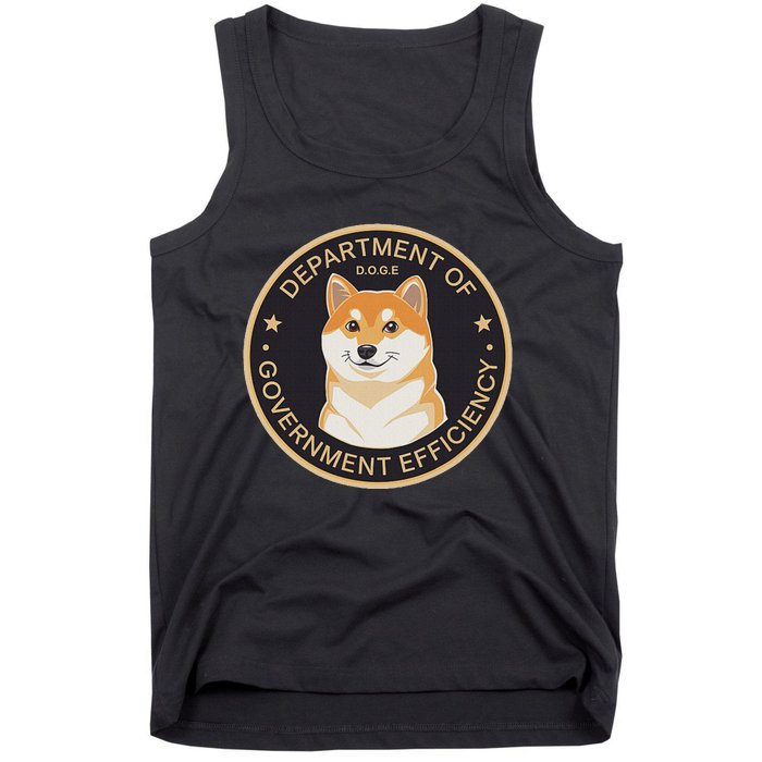 Doge Department Of Government Efficiency Shiba Inu Dog Coin Tank Top