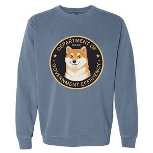 Doge Department Of Government Efficiency Shiba Inu Dog Coin Garment-Dyed Sweatshirt