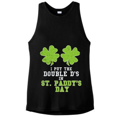 Double Ds On St Paddys Day Shamrock Funny Patricks Ladies PosiCharge Tri-Blend Wicking Tank
