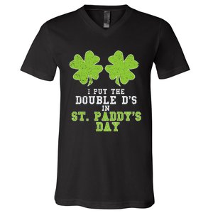 Double Ds On St Paddys Day Shamrock Funny Patricks V-Neck T-Shirt