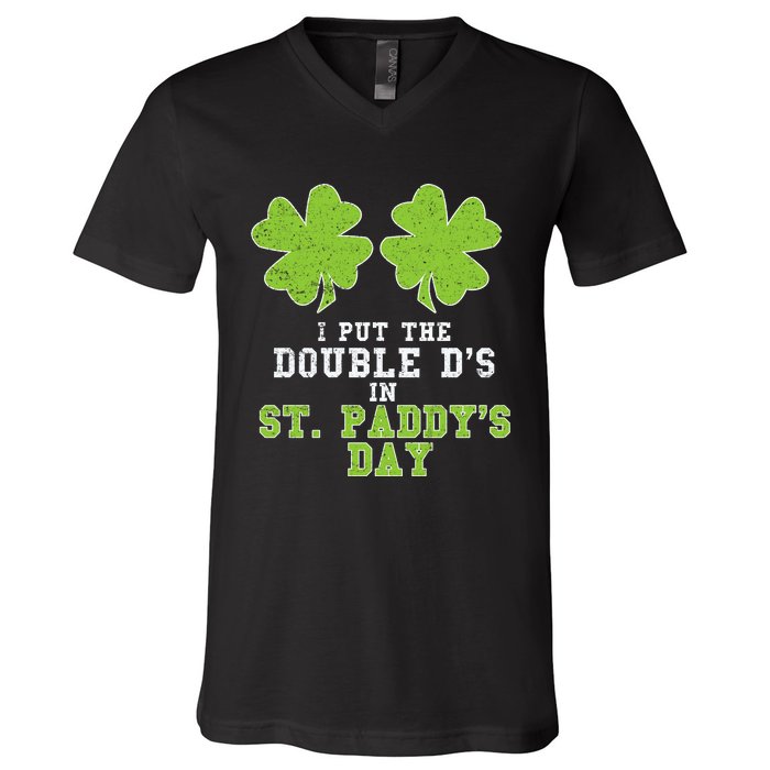 Double Ds On St Paddys Day Shamrock Funny Patricks V-Neck T-Shirt