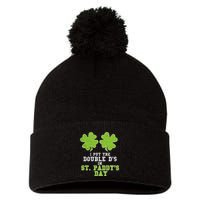 Double Ds On St Paddys Day Shamrock Funny Patricks Pom Pom 12in Knit Beanie