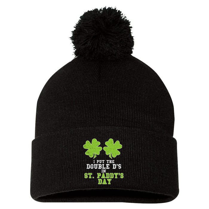 Double Ds On St Paddys Day Shamrock Funny Patricks Pom Pom 12in Knit Beanie