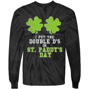 Double Ds On St Paddys Day Shamrock Funny Patricks Tie-Dye Long Sleeve Shirt