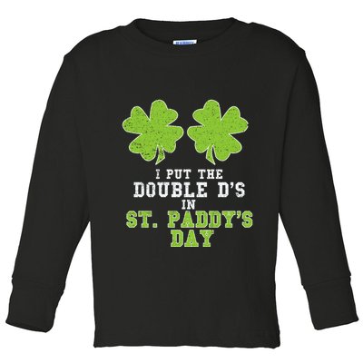 Double Ds On St Paddys Day Shamrock Funny Patricks Toddler Long Sleeve Shirt