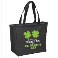 Double Ds On St Paddys Day Shamrock Funny Patricks Zip Tote Bag