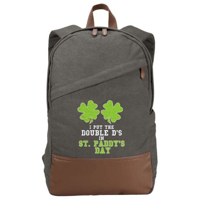 Double Ds On St Paddys Day Shamrock Funny Patricks Cotton Canvas Backpack