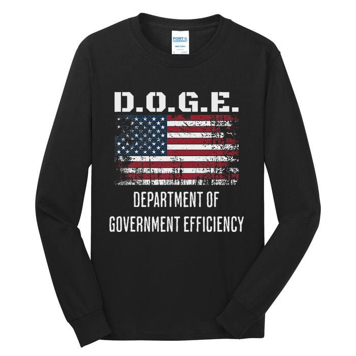 D.O.G.E. Department Of Government Efficiency Satirical Humor Tall Long Sleeve T-Shirt