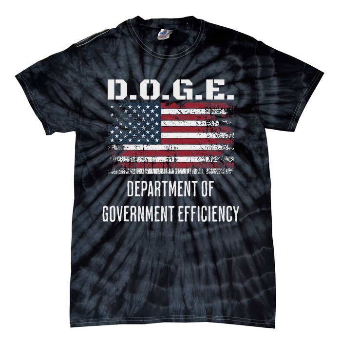 D.O.G.E. Department Of Government Efficiency Satirical Humor Tie-Dye T-Shirt