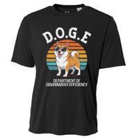 Doge Department Of Government Efficiency Cute Shiba Inu Dog Cooling Performance Crew T-Shirt