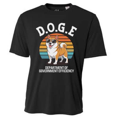 Doge Department Of Government Efficiency Cute Shiba Inu Dog Cooling Performance Crew T-Shirt