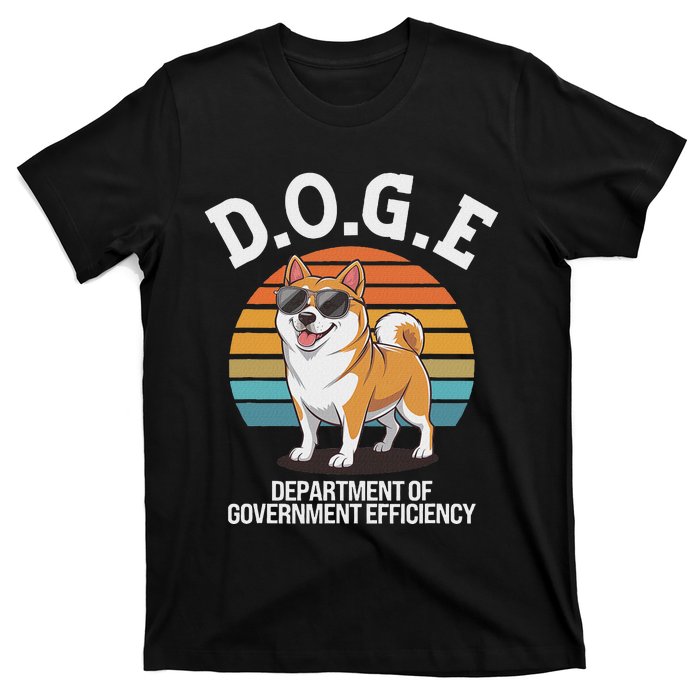 Doge Department Of Government Efficiency Cute Shiba Inu Dog T-Shirt